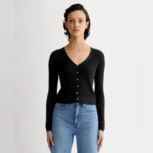 TNA CROPPED HENLEY COTTON BLEND